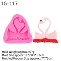 Molde de silicona rosa para decoración de tartas de cisne y hacer jabón - 1# Cisne Corazón / Rosa