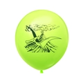 Palloncino dinosauro verde neon in lattice con stampa vulcano e pterosauro per compleanno - Stile Pterosauro