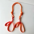 Tracolla regolabile arancione ricamata Ball Chain con corda in nylon intrecciato - modello lungo / Arancione