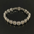 Bracciale a maglie geometriche bicolore con catena d'argento e accenti dorati - Bracciale a Moneta Bicolore SL543