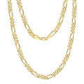 Classic S925 sterling silver Figaro chain necklace in gold finish with lobster clasp - 5MM Figaro Chain - 18K Gold / 50cm