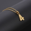 Minimalist 18K gold plated stainless steel necklace featuring a number 4 pendant - Number 4