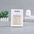 White gift paper bag with bow and clear window in a minimalist Nordic style setting - Small (16*12*6cm) / White