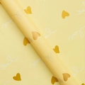 Waterproof yellow floral wrapping paper with elegant love heart and script patterns - Heart Love - Apricot