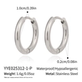 Tableau des tailles pour boucles d'oreilles en acier avec poids et spécifications - Argent Diamètre 1.0cm (YYE025312-1-P)