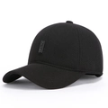 Gorra de béisbol de invierno negra con orejeras y textura de lana gruesa para hombre - Negro