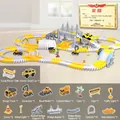 Construction track set with 288 pieces, electric car, and 4 specialized engineering trucks - ETC343 Engineering Track Car (Reward Box 334 PCS)