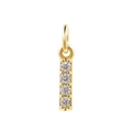 18k gold plated letter I pendant with micro-inlaid cubic zirconia for DIY jewelry - Gold-I