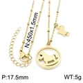 Collar dorado de acero inoxidable con colgante de caballo balancín y cadena ajustable mujer - Dorado (KN197102-KFC)