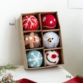 6-pack Christmas wool felt balls set featuring gingerbread man and snowflake designs - Style E Holiday Cartoon Characters 5cm Set of 6