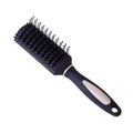Cepillo esqueleto negro mate con detalle dorado y cerdas de masaje para peinado - Peine de Esqueleto con Acento Dorado / Negro