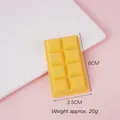Bright yellow PVC chocolate bar keychain with 8-grid textured design and 6cm size - Model Style (No Buckle) / Yellow