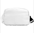 Versatile white nylon sports fanny pack with black buckle and adjustable strap - White