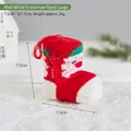 Stivale natalizio in maglia con pupazzo di neve rosso e bianco decorazione per albero - Stivale grande pupazzo di neve rosso e bianco / Grande (7.5x7.5cm)