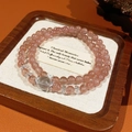 Macro detail of strawberry crystal double-layer bracelet with silver bow and beads - Strawberry Crystal - Fortune Bead (6mm Double Loop)