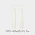 Winter wool knit leg warmers in creamy beige 43cm long ribbed style for women - Knitted Style (DWZ07) / 43cm / Cream (Straight)