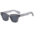 Gafas de sol cuadradas grises translúcidas con lentes UV400 y detalles plateados - Montura gris translúcida Lente gris
