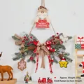 Christmas horn rattan wreath with snowman bow and Merry Christmas sign 45cm - 45CM Ox Horn Rattan Hanging