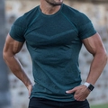 T-shirt sportiva da uomo slim fit verde petrolio con pannelli in mesh traspirante - S / Verde Scuro