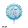 18-inch blue round foil balloon with Welcome Baby Boy print for baby shower decor - 18 Inch Glitter Welcome Baby Boy