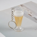 Kreativer Bierkrug-Schlüsselanhänger mit realistischem Harz und Metallring-Anhänger - Champagner - Schlüsselanhänger-Stil
