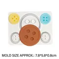 White silicone mold for making classic four-hole buttons in various sizes and colors - 1# Gray / 7.8*5.8*0.8cm