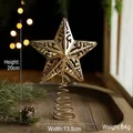 Étoile de sapin de Noël en fer doré, design évidé, décor de fête de 20x13,5 cm - 20x13.5cm / Or (Moyen)