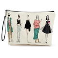 Beauty case portatile con stampe di ragazze alla moda e cinturino da polso nero da viaggio - Stile Cinque Ragazze Di Moda (xy-079-2) / 17*25cm (Con Cinturino)