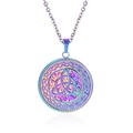 Collana con ciondolo a nodo celtico in acciaio inossidabile arcobaleno su bianco - Collana 40+5cm / Arcobaleno