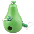 Educational green pear-shaped wooden threading toy with a cute caterpillar for kids - Worm Eating Pear (Thread Toy)
