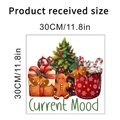 Detail view of 30x30cm Christmas wall sticker featuring gingerbread man and tree - SD-58H (Current Mood)