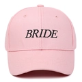 Casquette de baseball rose en coton avec broderie Bride noire pour femmes - Réglable / Rose
