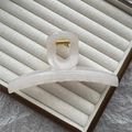 Thick creamy white translucent square shark hair claw clip in a jewelry display tray - 13cm Single Hole Flat Clip / Jelly White