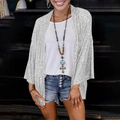 Women's plus size loose silver sequin cardigan jacket for autumn casual style - 3XL / White Silver