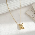 Minimalist gold-plated letter K pendant necklace with a delicate chain for women - Letter K