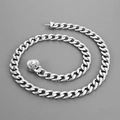 Collana a catena cubana da 10 mm in acciaio inossidabile argento con chiusura a scatto - Bracciale 20CM / Argento (Chiusura Liscia)
