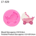 Roze siliconen baby kinderwagen fondant vorm voor taartdecoratie en DIY bakken - 2# Kinderwagen / Roze