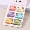 Detalle de seis pinzas para el cabello en tonos pastel con diseño cuadrado en cartón - Estilo Rectangular Pequeño / Juego de 6 piezas