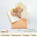 3D pop-up card set with yellow tulip flower bouquet and matching envelope for gifting - Style D-Yellow Tulip