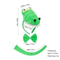 Set da 3 pezzi costume coccodrillo verde con cerchietto farfallino e coda per bimbi - Set Dinosauro Verde 3D da 3 Pezzi