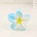 Pinza per capelli a fiore di frangipane con sfumatura blu e gialla in resina - 2# Blu