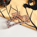 Rectangular hair claw clip with Halloween skull and heart pattern in clear acrylic - 8.5cm Transparent Square - Heart Skull