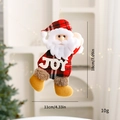 Christmas Santa Claus hanging plush doll in red black plaid with JOY lettering 18cm - Red Black Plaid/JOY Tag / Type A Santa Claus