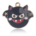 Colgante de murciélago de Halloween en aleación esmaltada para creación de joyas DIY - Murciélago de Cabeza Grande