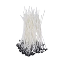 Witte katoenen kaarslonten met metalen voetjes voor het maken van DIY-geurkaarsen - 20cm kaarslonten (pak van 20)