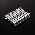 Set of 20 silver stainless steel clips with a polished finish and long curved design - Small Quilt Clip (Pack of 20)