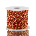 Cadena joyería DIY de esmalte rojo y acero inoxidable dorado en un carrete blanco - Rojo