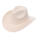 Classic cream felt cowboy hat with wide brim and top dent in a neutral beige finish - M (56-58cm) / Beige