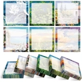 Impressionist oil painting sticky note set with 6 floral and nature art designs - Painting