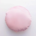 Adjustable solid pink silk texture hair bonnet for women with elegant bow detail - Pink No.23